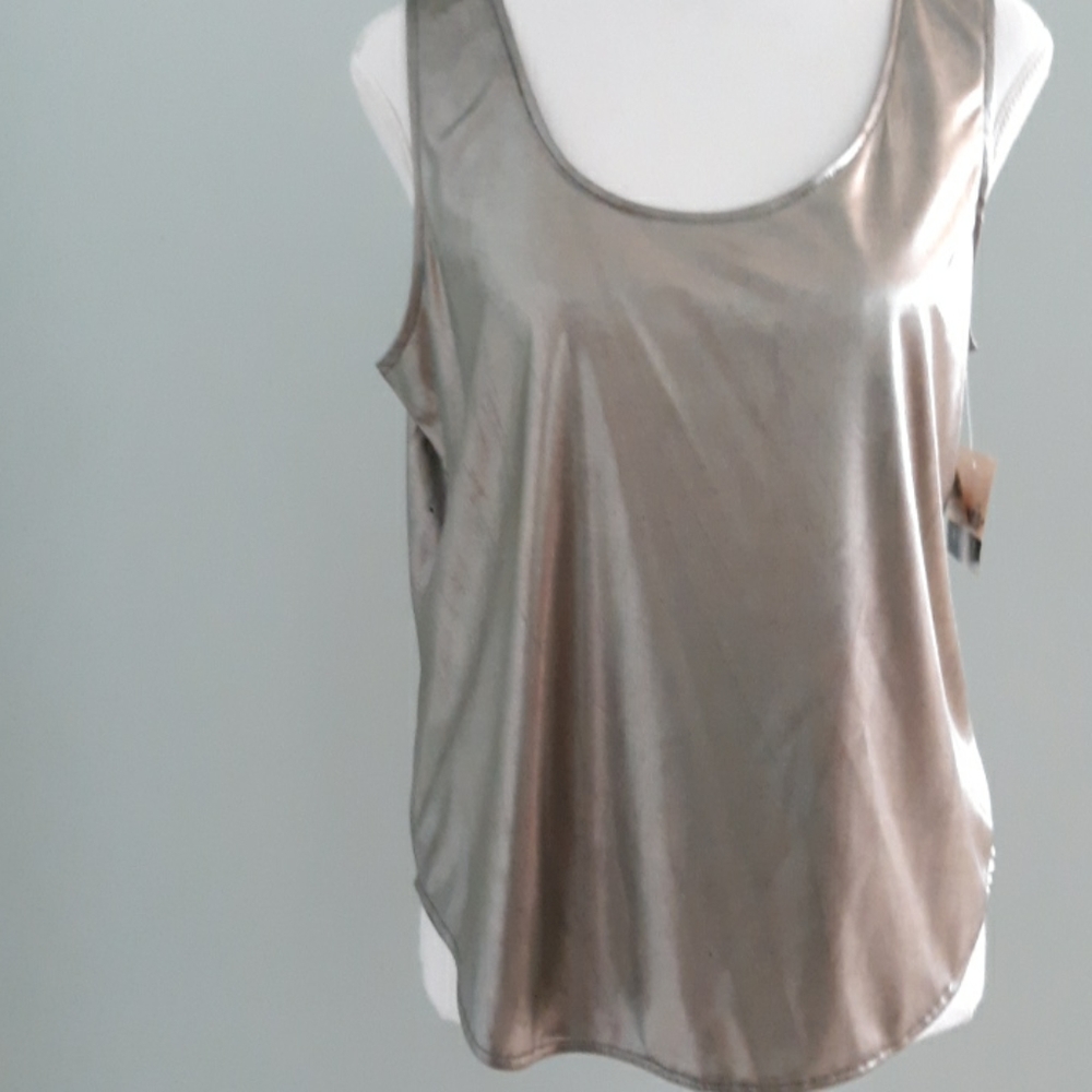 "Metallic" tank top with scoop neckline. New with tags